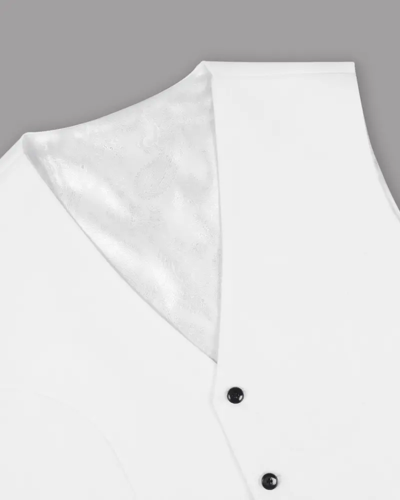 Bright White Wool Blend Dinner Waistcoat 4