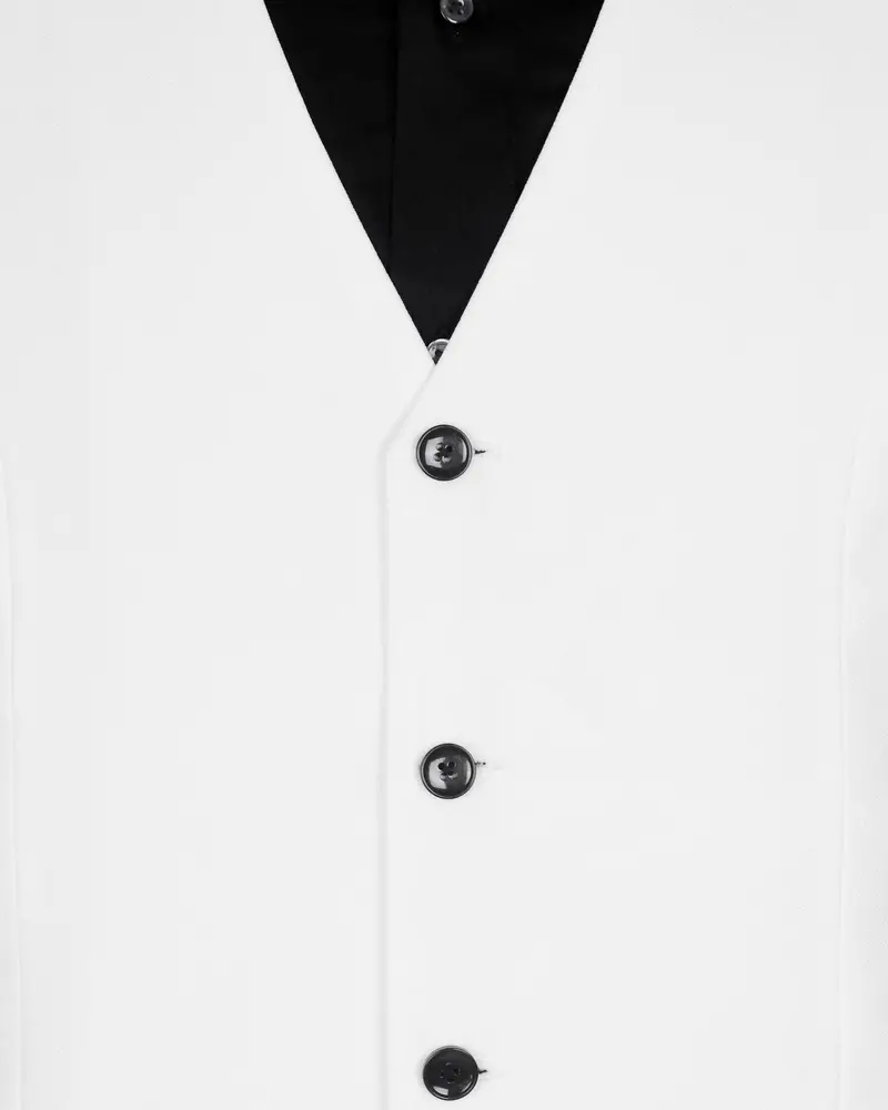 Bright White Wool Blend Dinner Waistcoat 5