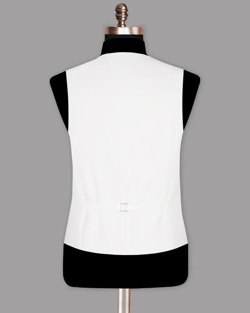 Bright White Wool Blend Dinner Waistcoat 6