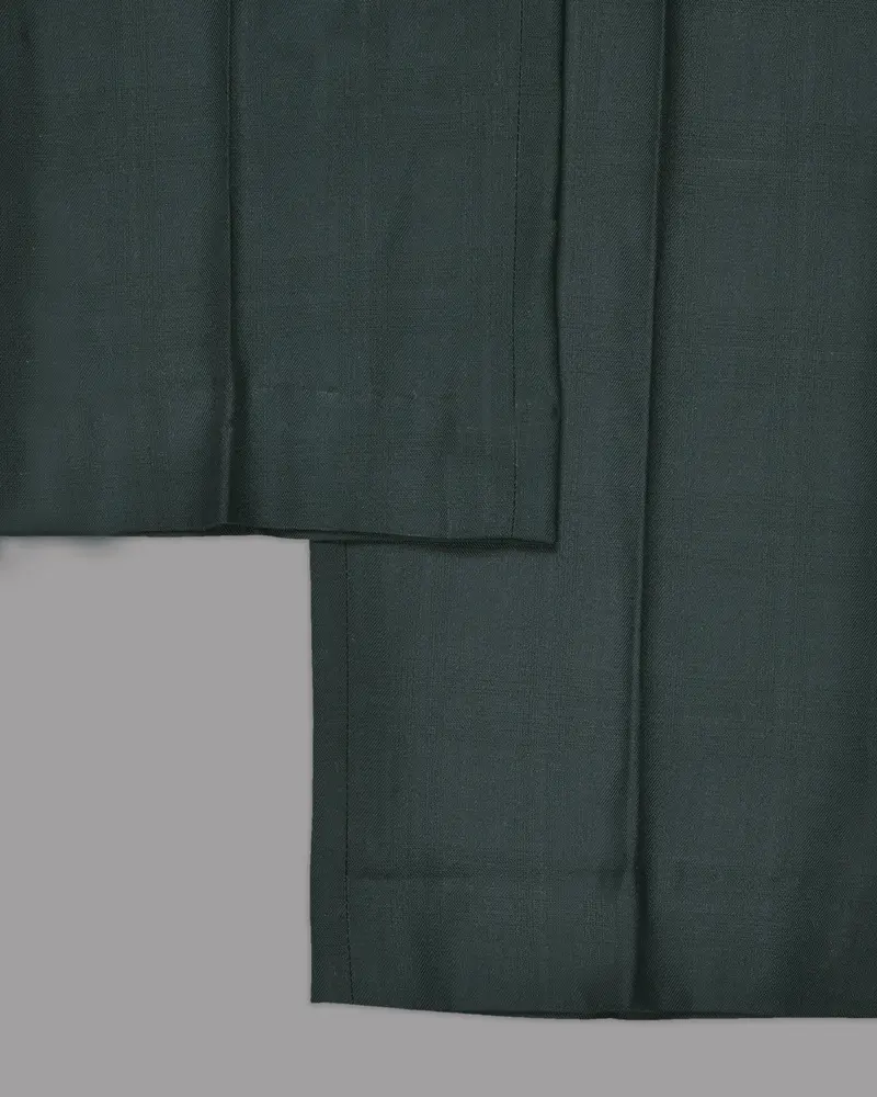 British Racing Green Subtle Windowpane Textured Pant 6