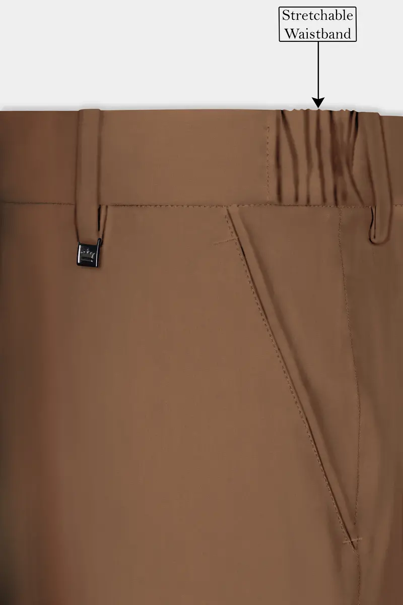 Bronze-Tawny Brown Solid Wool Rich Double Breasted Slight Stretch Suit 15