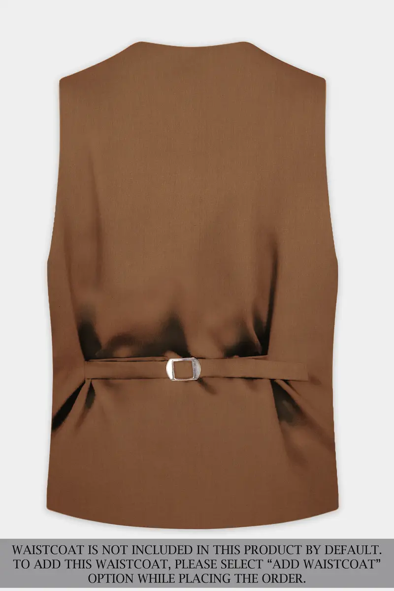 Bronze-Tawny Brown Solid Wool Rich Double Breasted Slight Stretch Suit 17