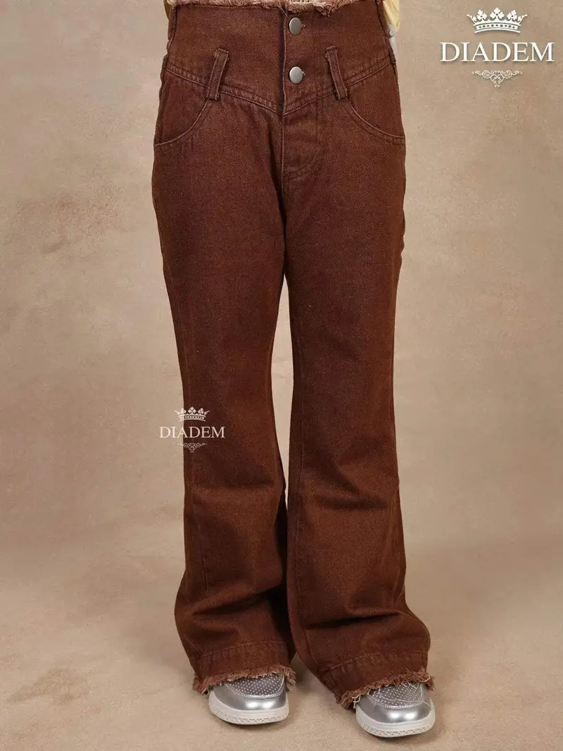 Brown Denim Full-Length Jeans Pants 1