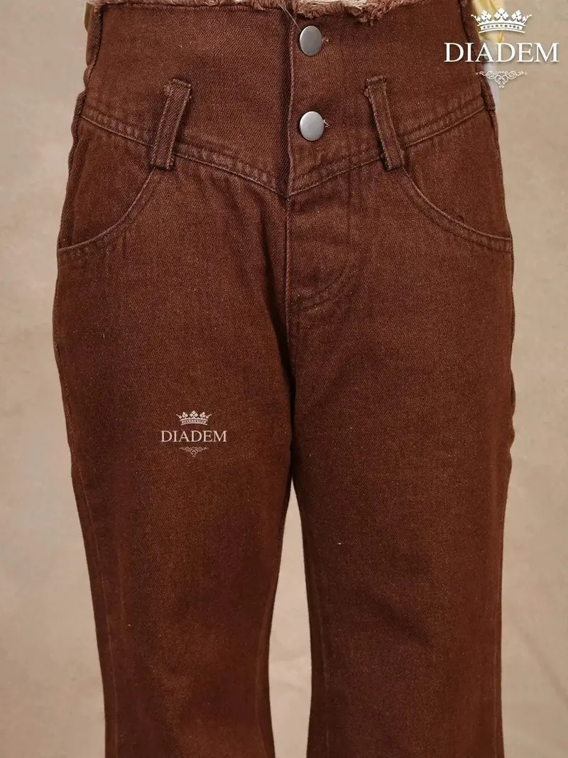 Brown Denim Full-Length Jeans Pants 2