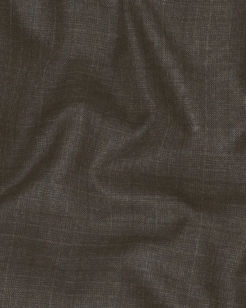 Brown Subtle Plaid Wool Blend Formal Pant 3