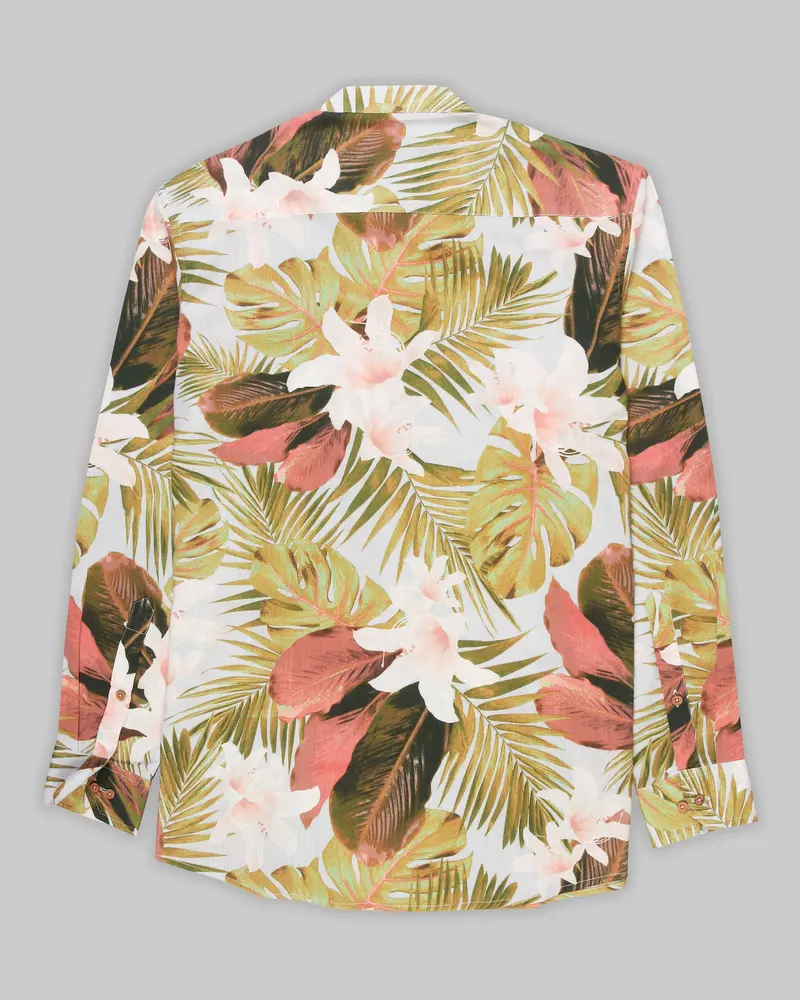 Brown Tonal Beach Print Premium Tencel Beach Kurta Shirt 7