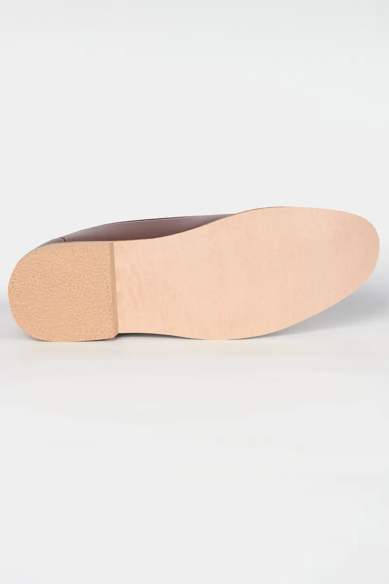 Brown Vegan Leather Hand Stitched Jutis 6