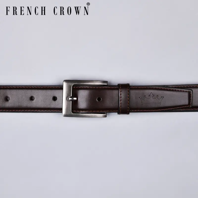 Brown Vegan Leather Handcrafted Belt 1