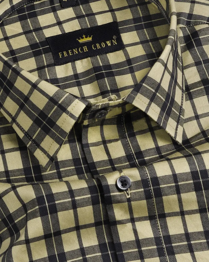 Brown With Black Plaid Premium Cotton Shirt 1