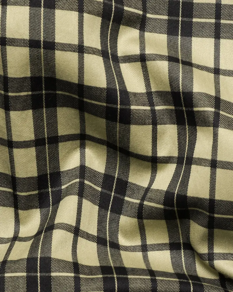 Brown With Black Plaid Premium Cotton Shirt 2