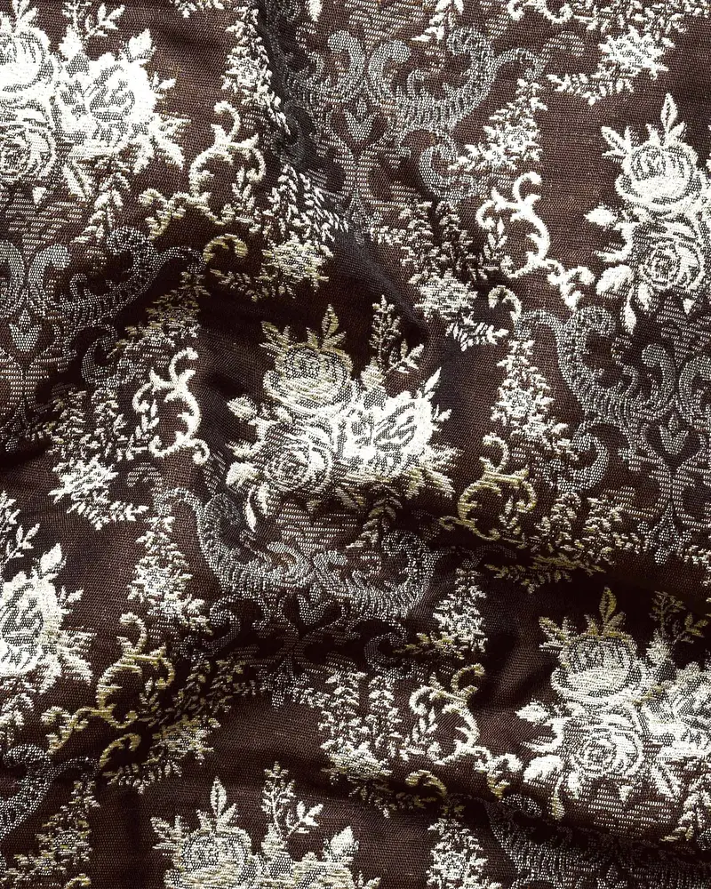 Brown With Cream And Grey Rose Jacquard Premium Designer Nehru Jacket 3