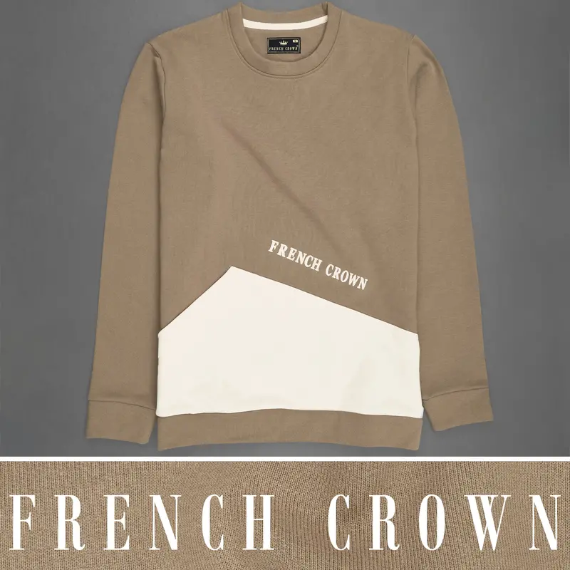 Brown With Cream Full Sleeve Premium Cotton Heavyweight Sweatshirt 1