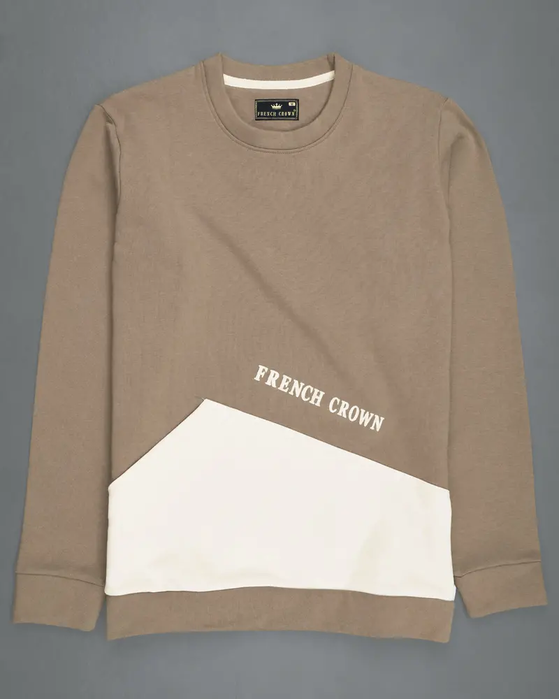 Brown With Cream Full Sleeve Premium Cotton Heavyweight Sweatshirt 2