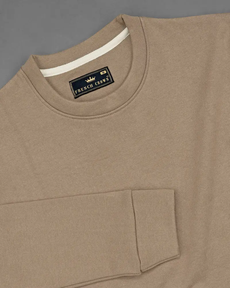 Brown With Cream Full Sleeve Premium Cotton Heavyweight Sweatshirt 4