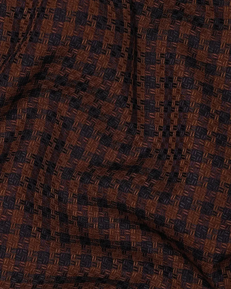 Brown With Navy Tweed Wool Waistcoat 3