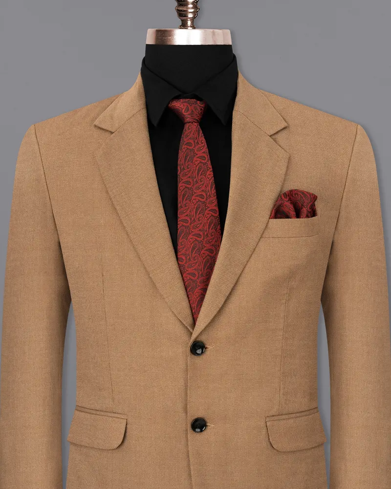Brownish Dobby Textured Blazer 2
