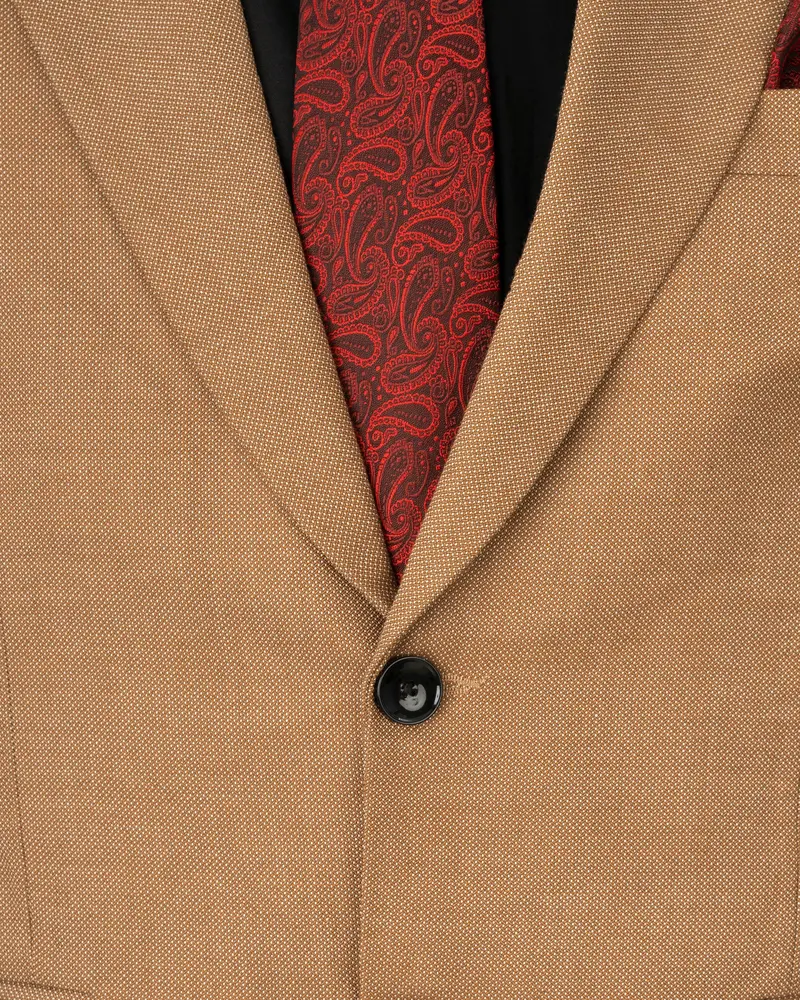 Brownish Dobby Textured Blazer 4