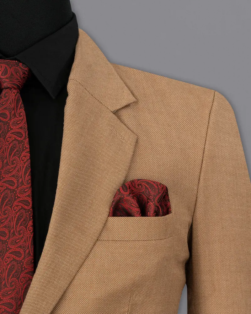 Brownish Dobby Textured Blazer 6