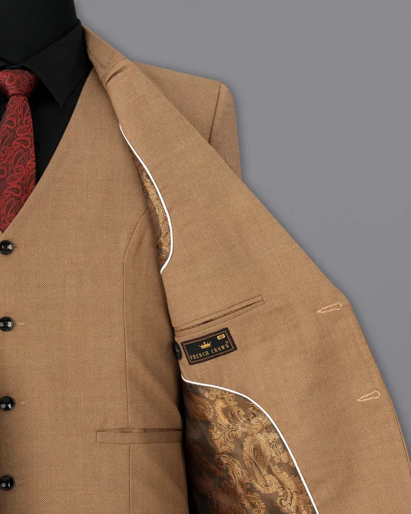 Brownish Dobby Textured Blazer 7