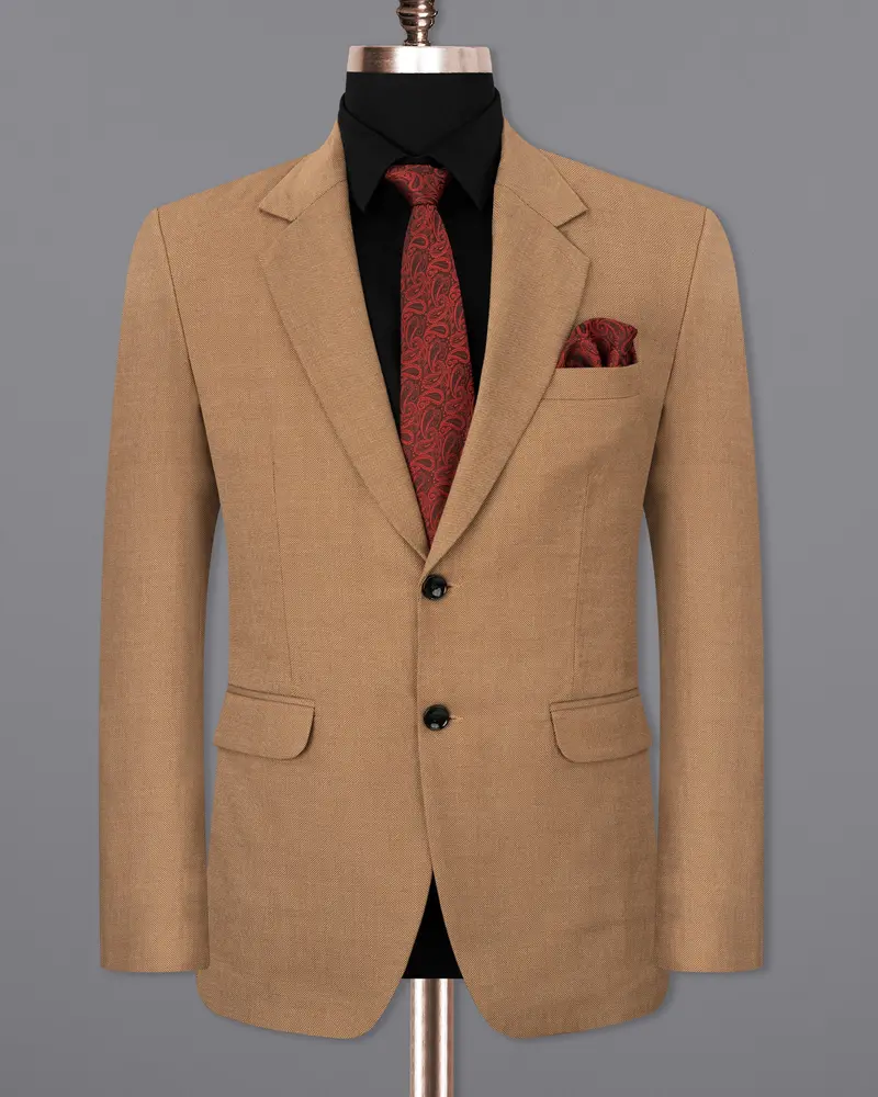 Brownish Dobby Textured Blazer 8