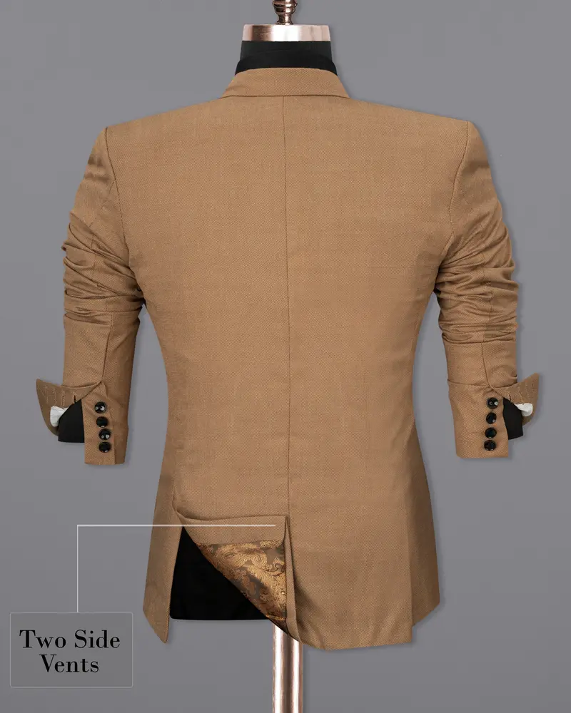 Brownish Dobby Textured Blazer 9