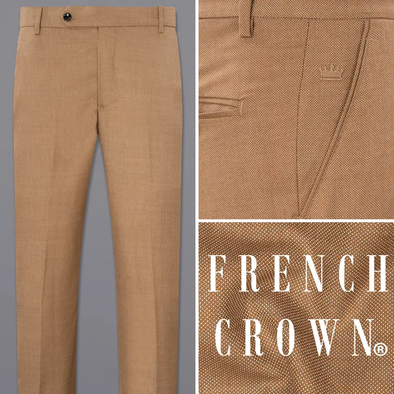 Brownish Dobby Textured Pant 1