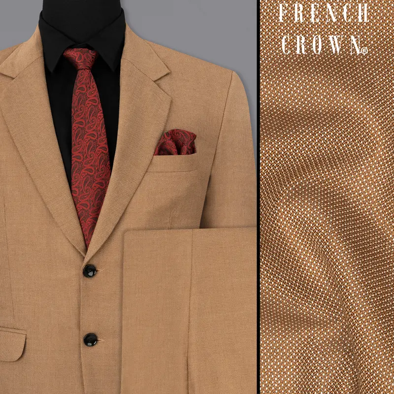 Brownish Dobby Textured Suit 1