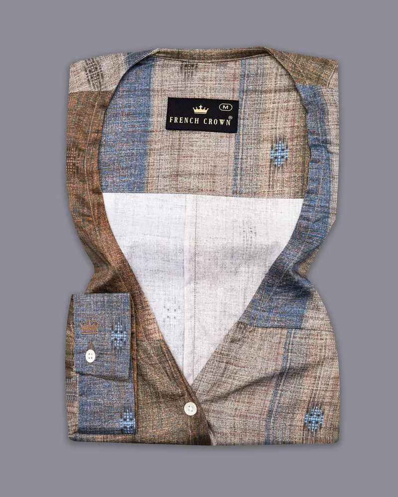 Brownish With Comet Blue Super Soft Premium Cotton Women’S Shirt 6