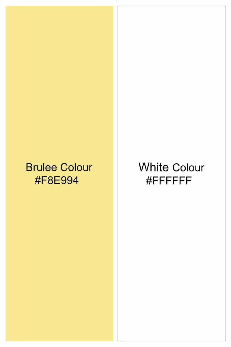 Brulee Yellow And White Striped Luxurious Linen Kurta Shirt 6