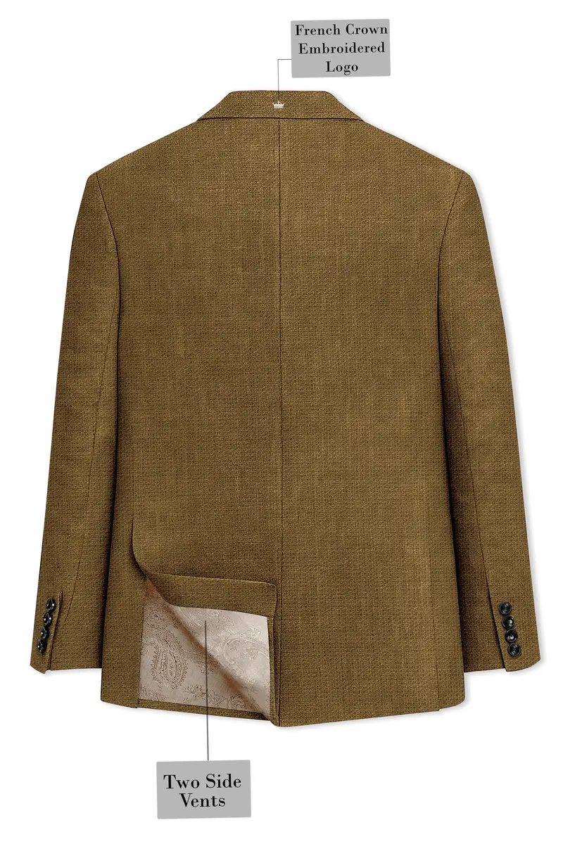 Brunoro-Khaki Luxurious Linen Single Breasted Sports Blazer 9