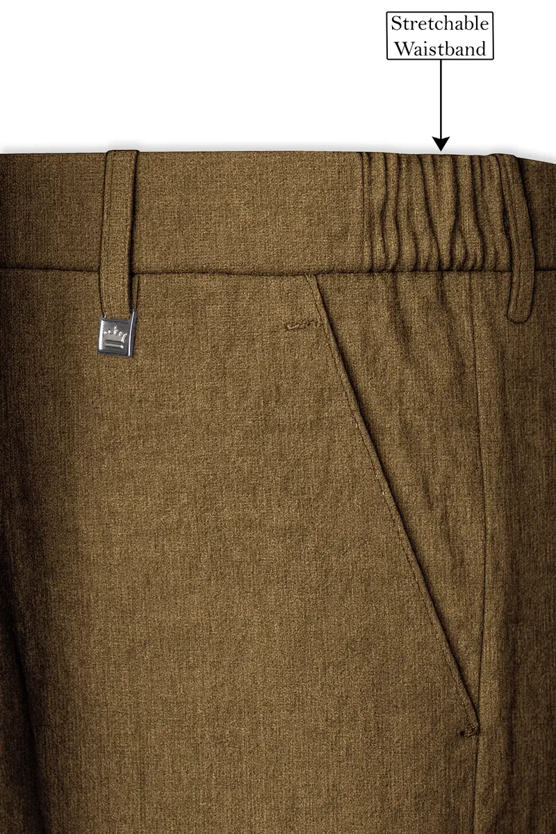 Brunoro-Khaki Luxurious Linen Single Breasted Sports Suit 15