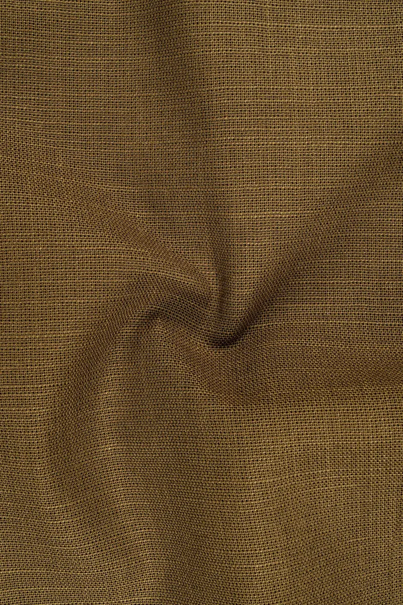 Brunoro-Khaki Luxurious Linen Single Breasted Sports Suit 3