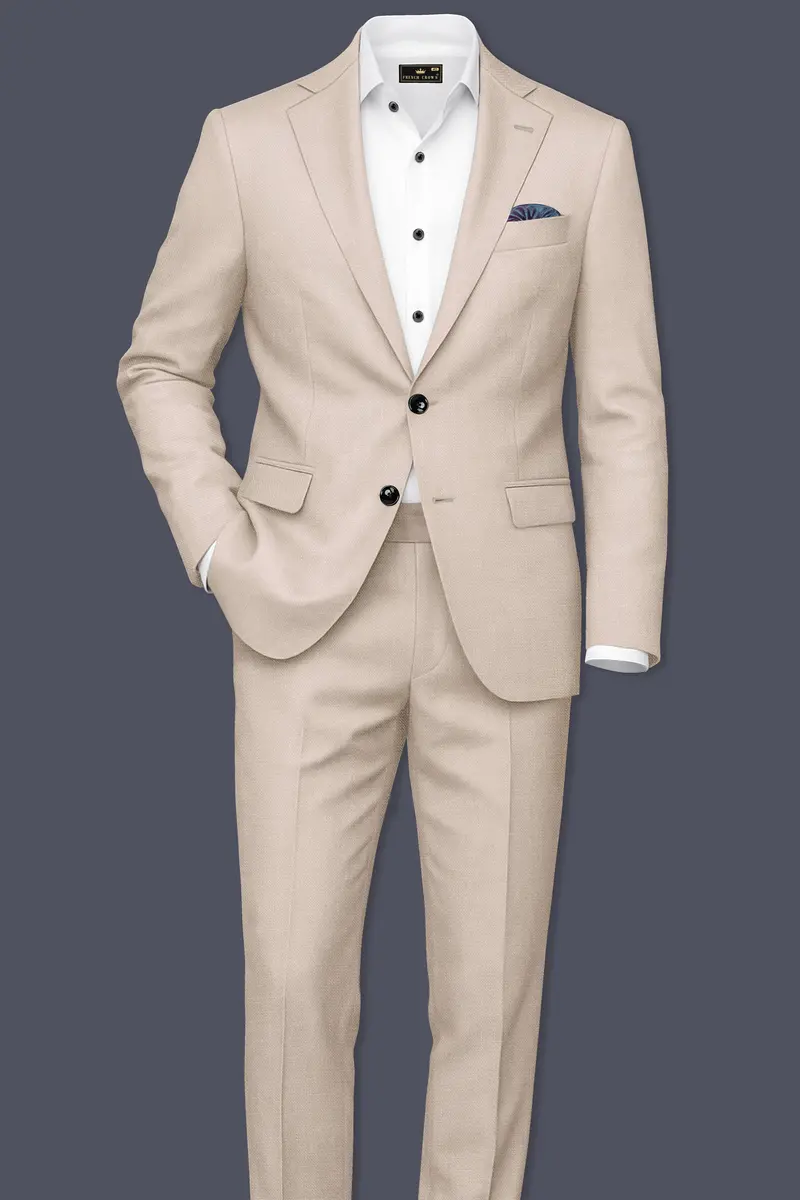 Brunoro-Wafer Brown Luxurious Linen Single Breasted Stretchable Traveler Blazer 9