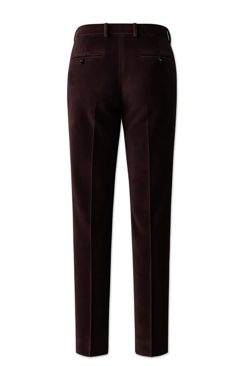 Brunvell-Asphalt Brown Velvet Peak Lapel Tuxedo Suit 14