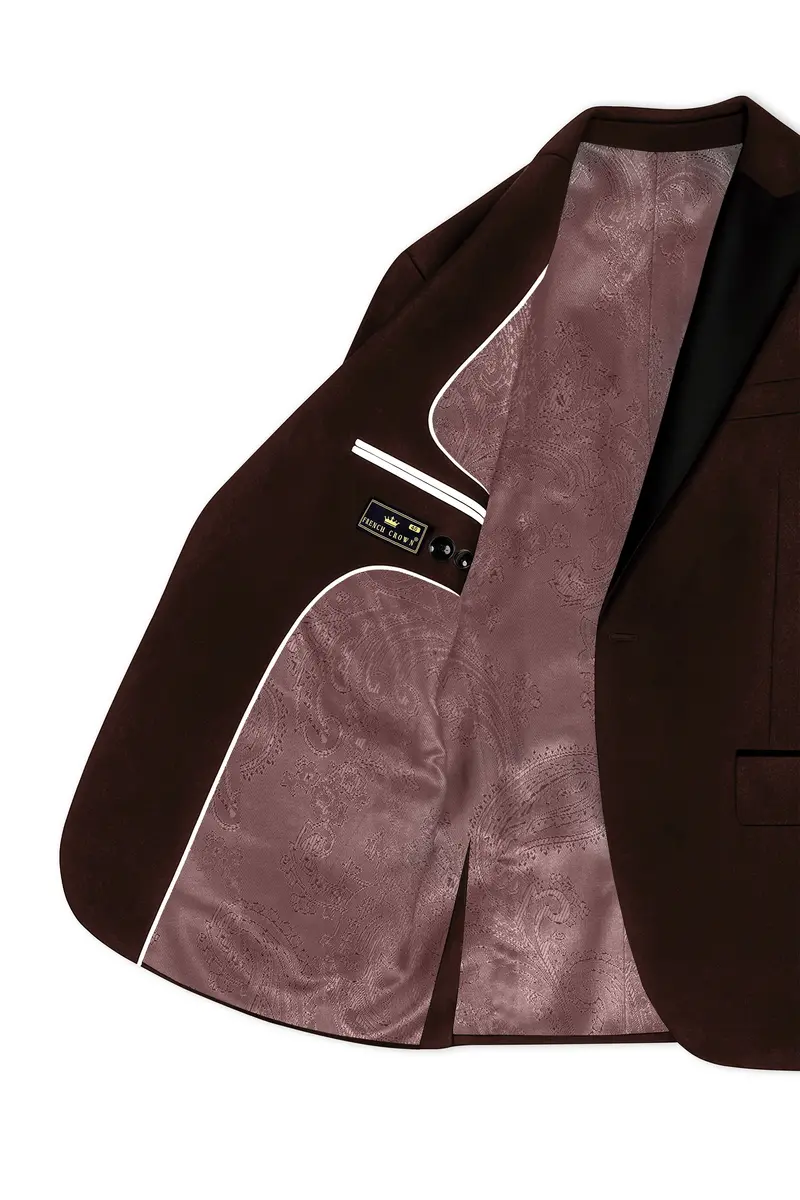 Brunvell-Asphalt Brown Velvet Peak Lapel Tuxedo Suit 6