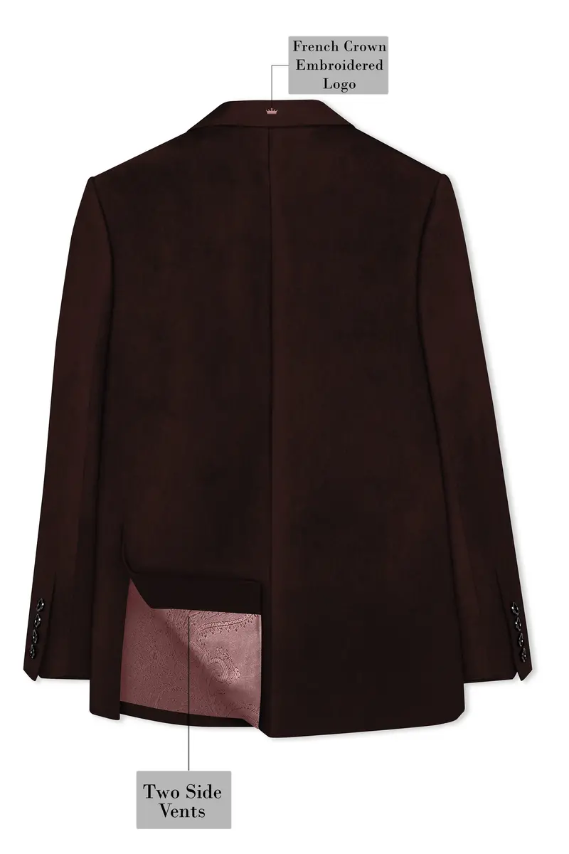 Brunvell-Asphalt Brown Velvet Peak Lapel Tuxedo Suit 9