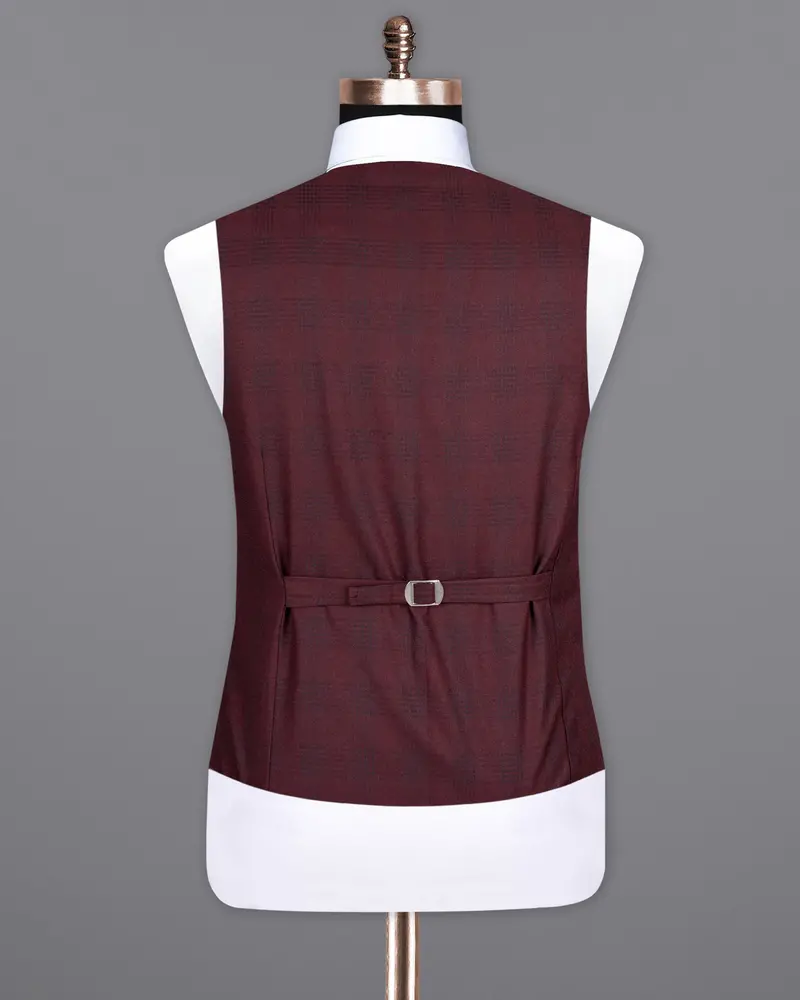 Buccaneer Burgundy Plaid Wool Rich Waistcoat 6