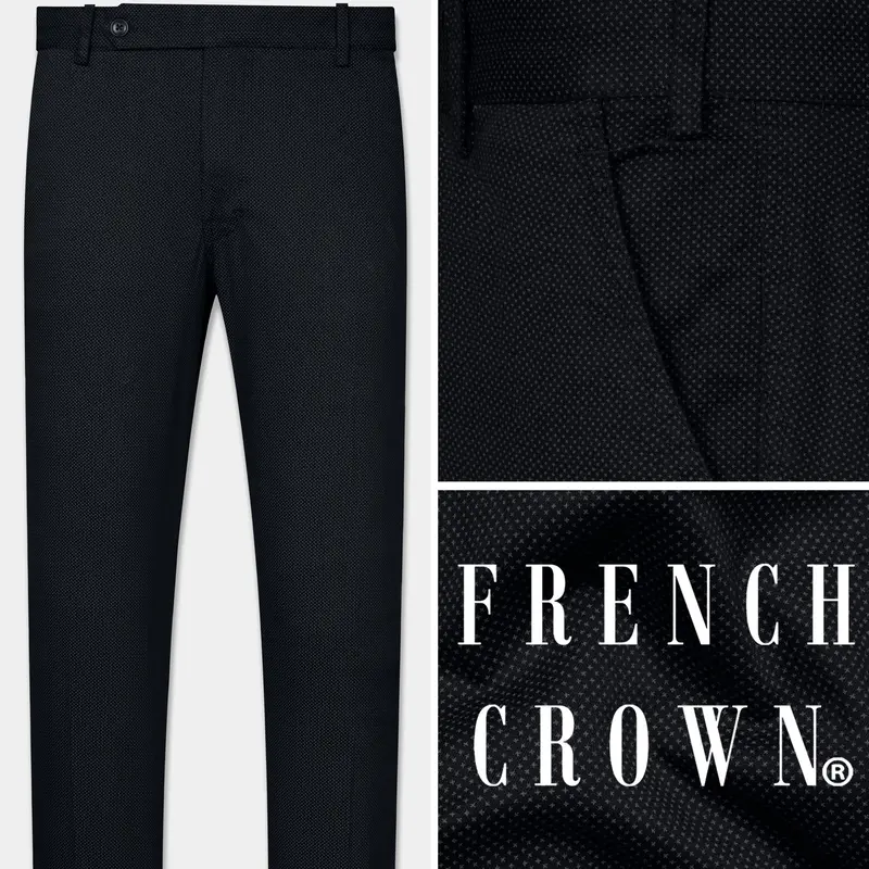 Bunker Black Textured Premium Cotton Chinos Pant 1