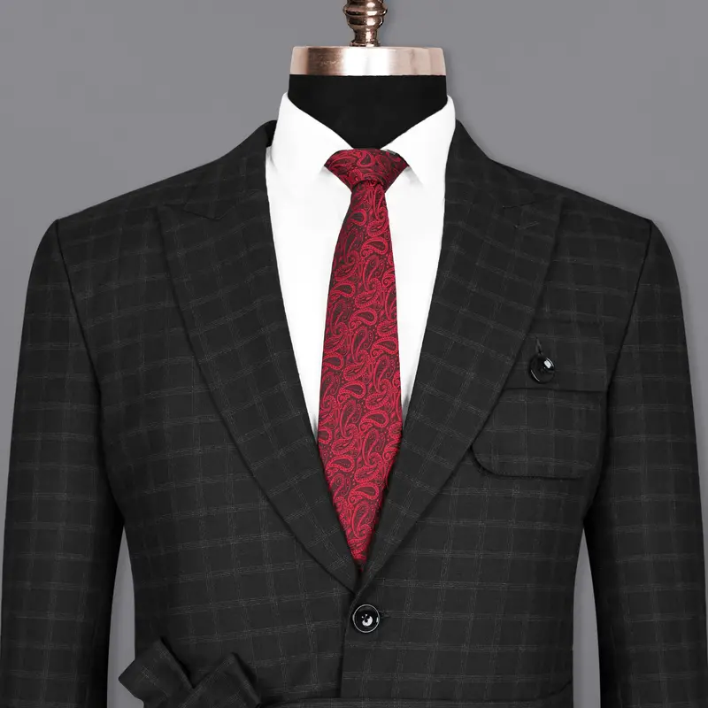 Bunker Black Windowpane Wool Rich Sports Blazer 1