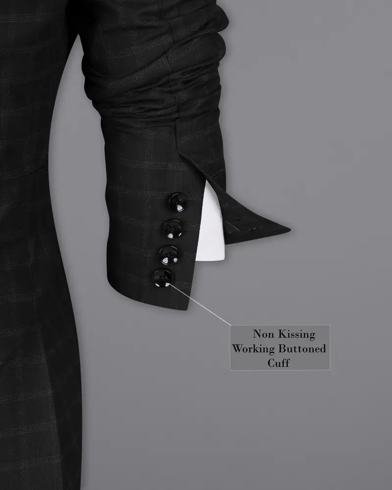 Bunker Black Windowpane Wool Rich Sports Blazer 10