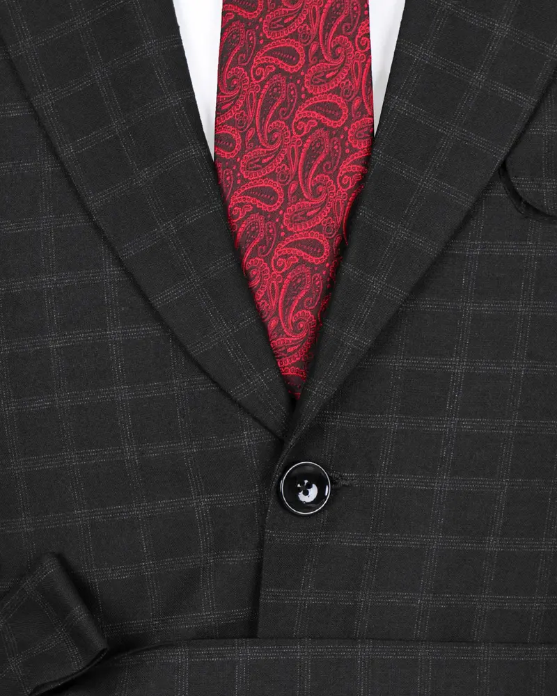 Bunker Black Windowpane Wool Rich Sports Blazer 4