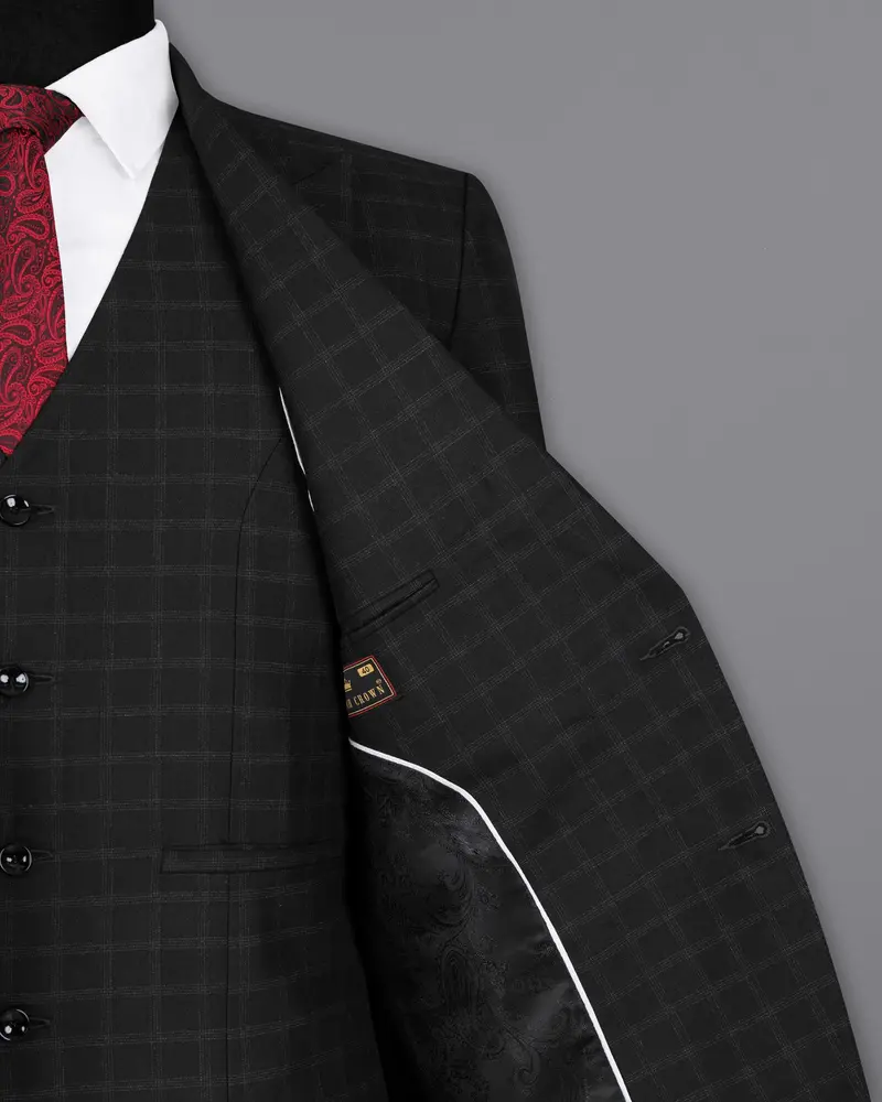 Bunker Black Windowpane Wool Rich Sports Blazer 7
