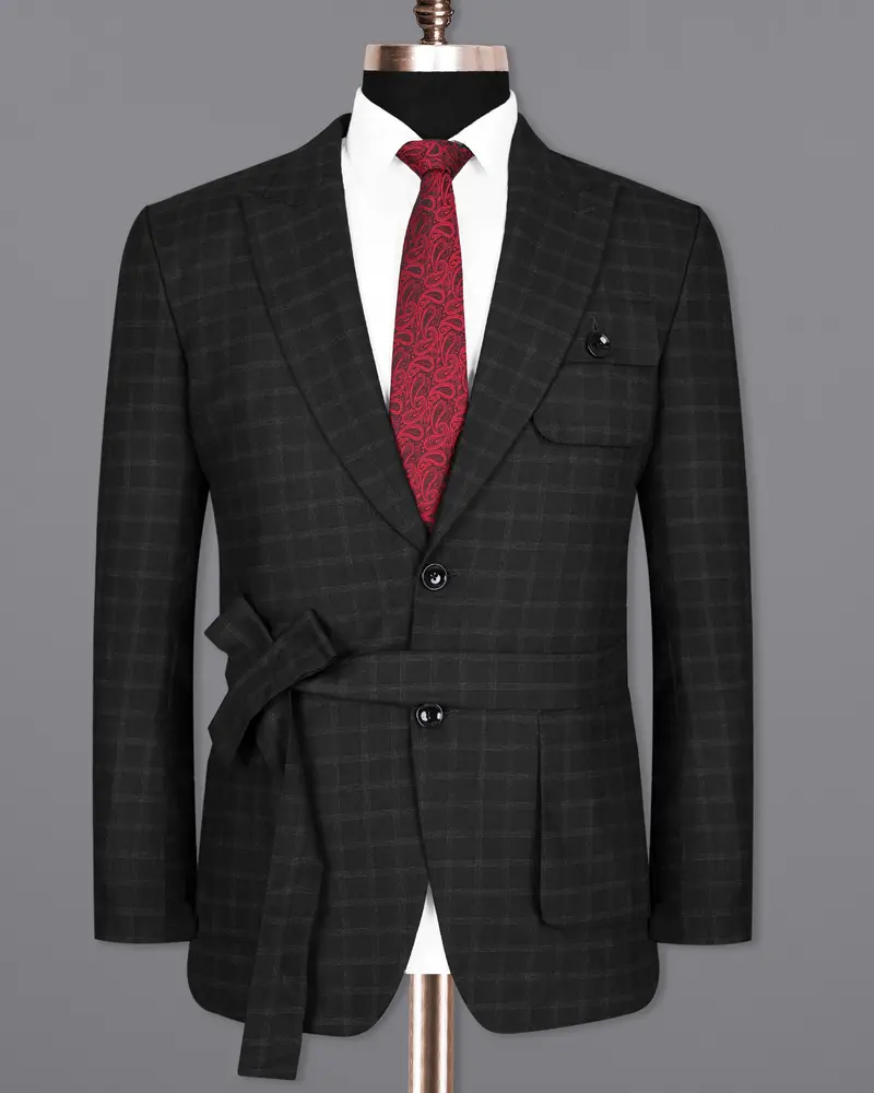 Bunker Black Windowpane Wool Rich Sports Blazer 8