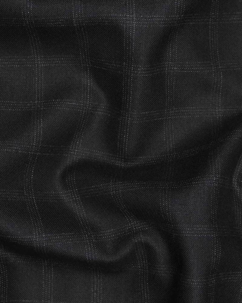 Bunker Black Windowpane Wool Rich Waistcoat 3