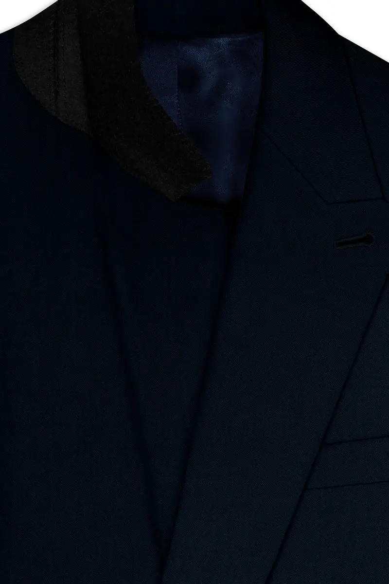 Bunker Blue Premium Cotton Double Breasted Blazer 4