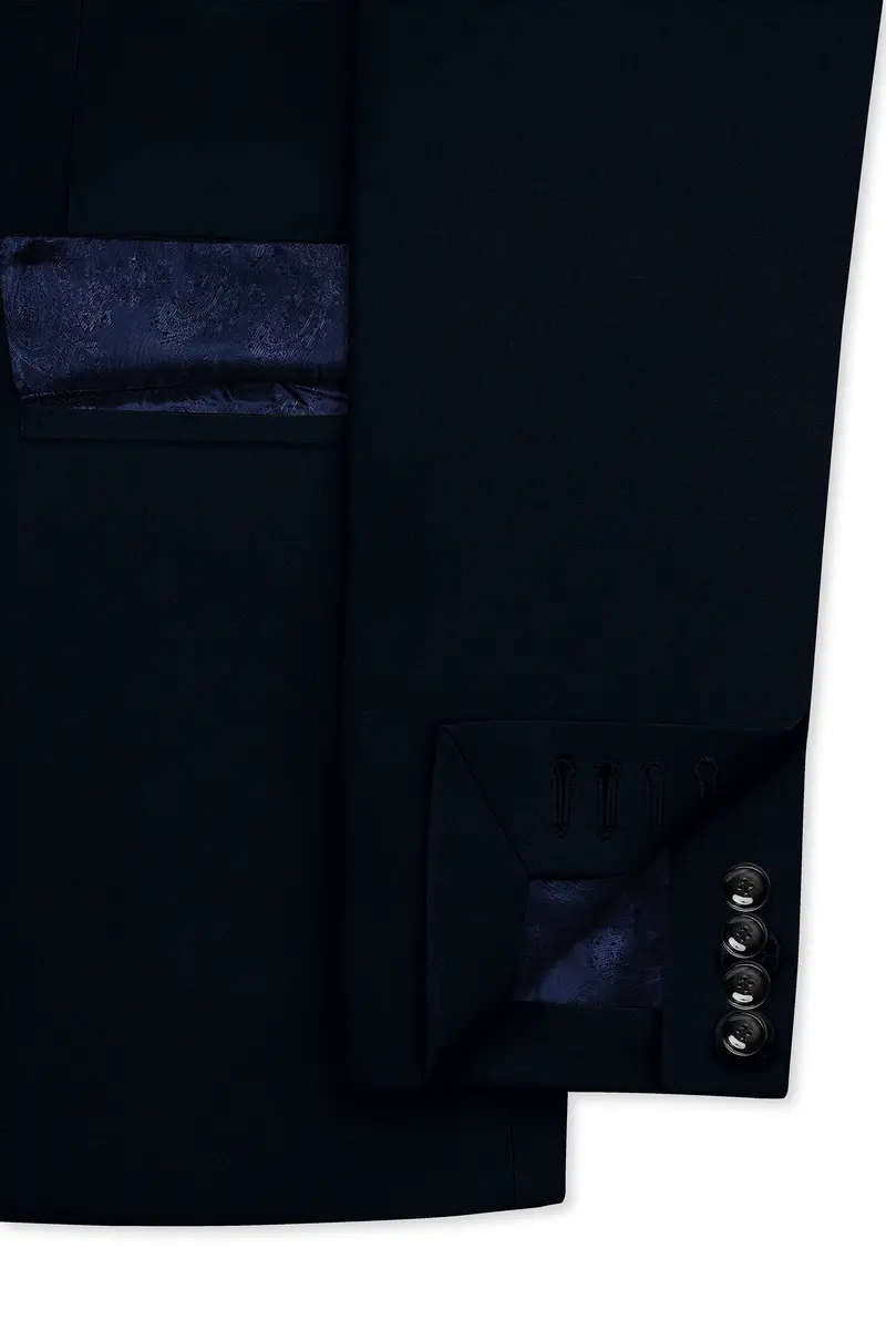 Bunker Blue Premium Cotton Double Breasted Blazer 6