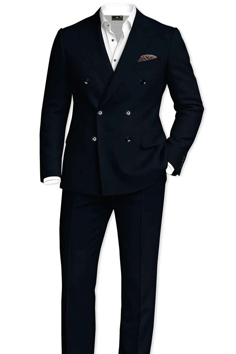 Bunker Blue Premium Cotton Double Breasted Blazer 9
