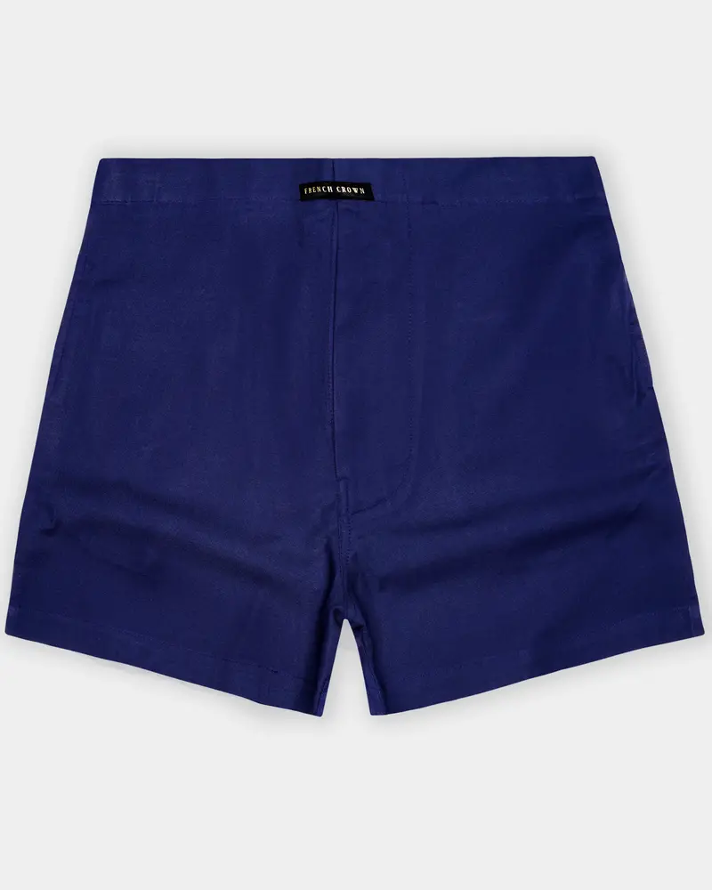 Bunting Blue Solid Oxford Premium Cotton Boxer 1