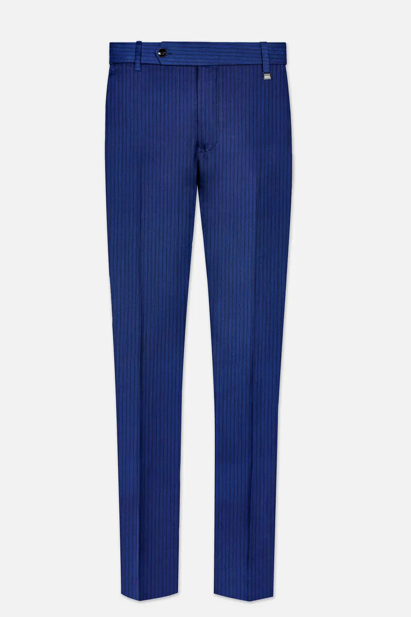 Bunting Blue Striped Wool Blend Pant 2