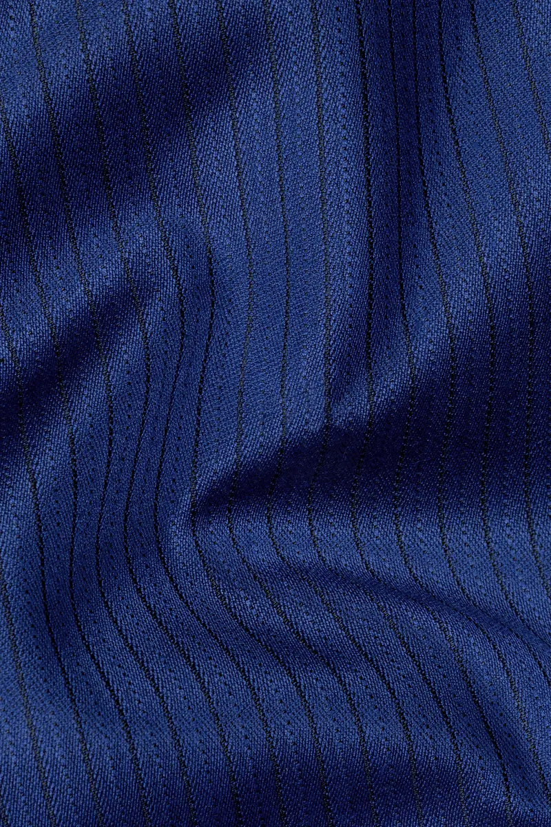 Bunting Blue Striped Wool Blend Pant 3